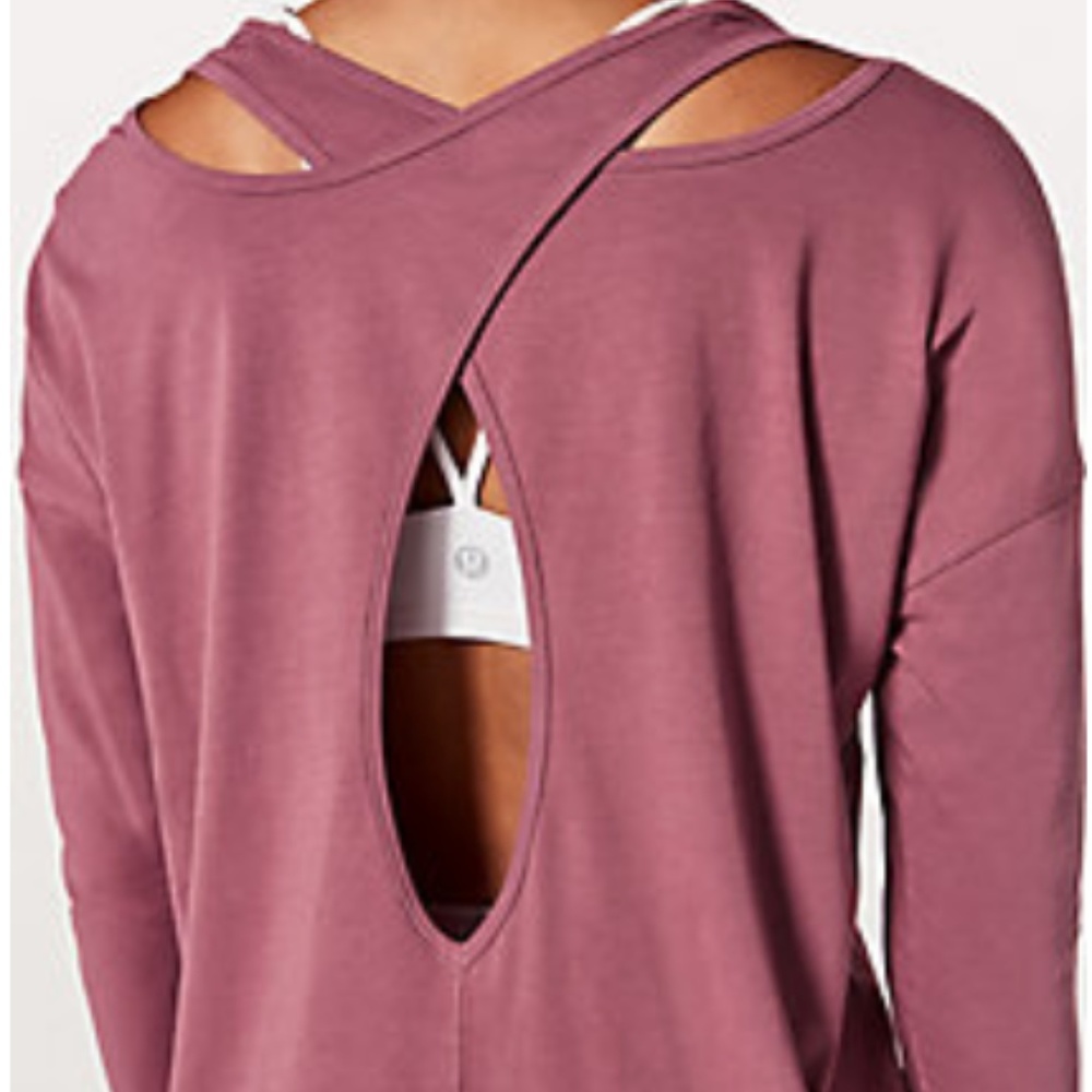 Lululemon Back Into It Long Sleeve So Merlot NWT 8
